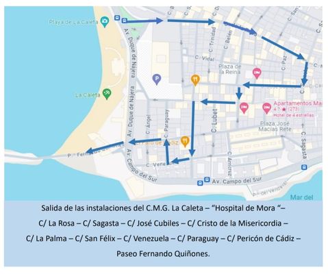 Recorrido entierro de la caballa, Cádiz