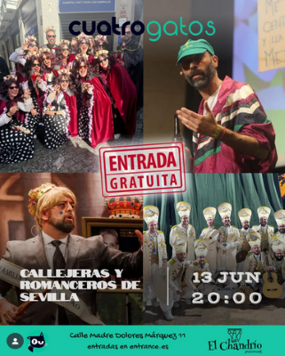 0613Cuatro Carnaval callejero sevillano en Cuatro Gatos