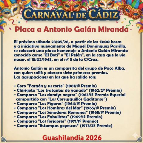 Colocación placa Homenaje a Antonio Galan