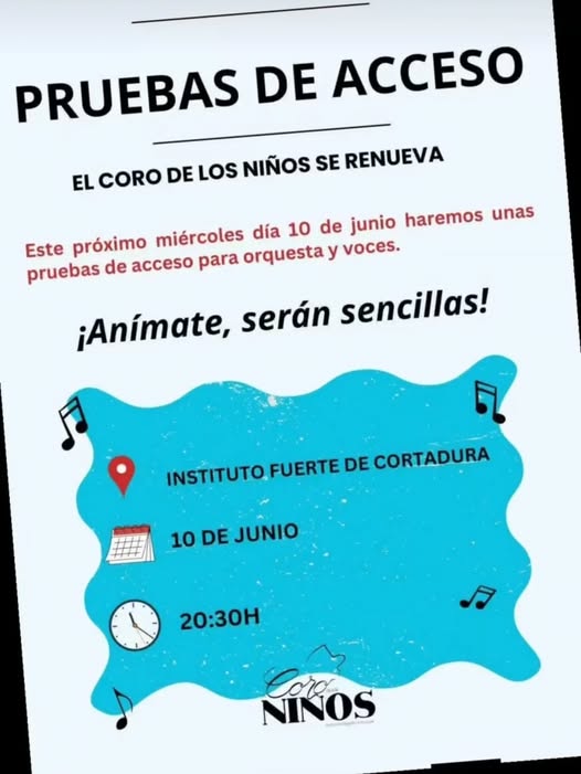 Pruebas coro de los niños