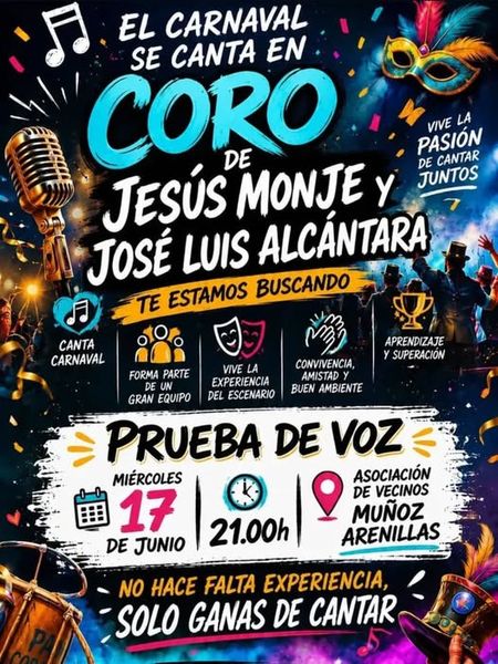 Prueba de voz coro Jesús Monje u JL Alcántara