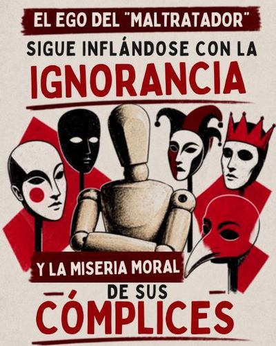 El ego del maltratador sigue inflándose con la ignorancia y la miseria moral de sus cómplices